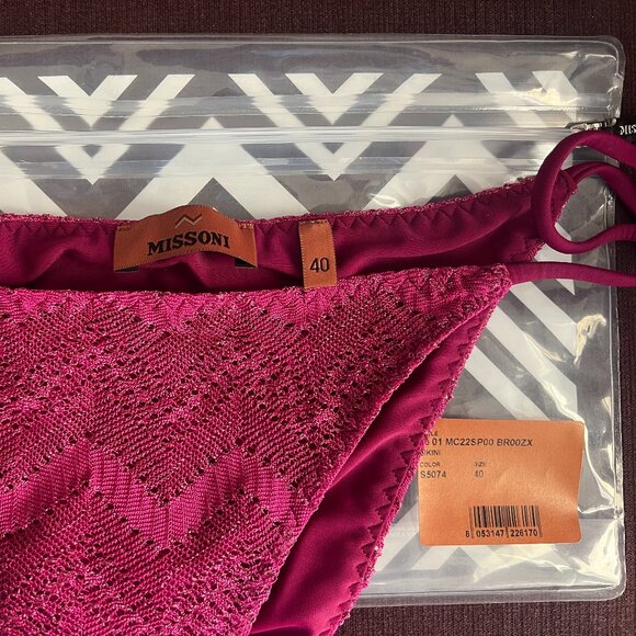Missoni Zig Zag Lamé Viscose Bikini Bottoms - Picture 6 of 8